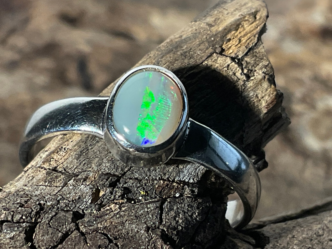Natural Australian Coober Pedy Opal Ring 13.60 Carat